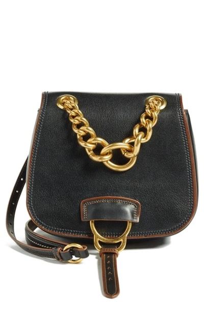 Miu Miu 'dahlia' Goatskin Leather Saddle Bag In Nero 